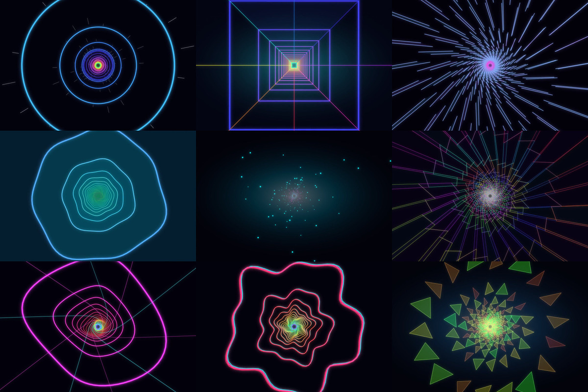 60fps Neon Tunnel Loops, a Background Graphic by cheapmotiongraphics (Photo 3 of 7)