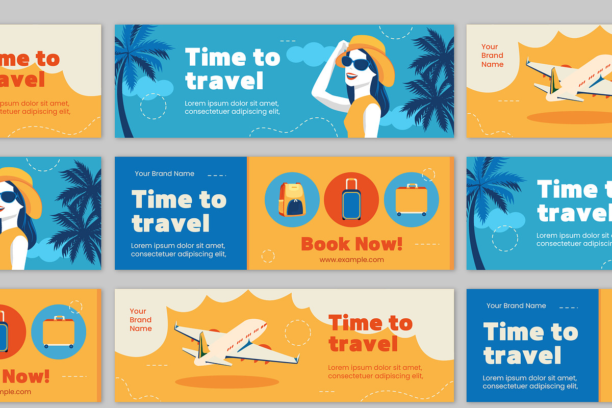 Travel Banner Editable Layout Set, a Templates & Theme by studiogstock (Photo 1 of 3)