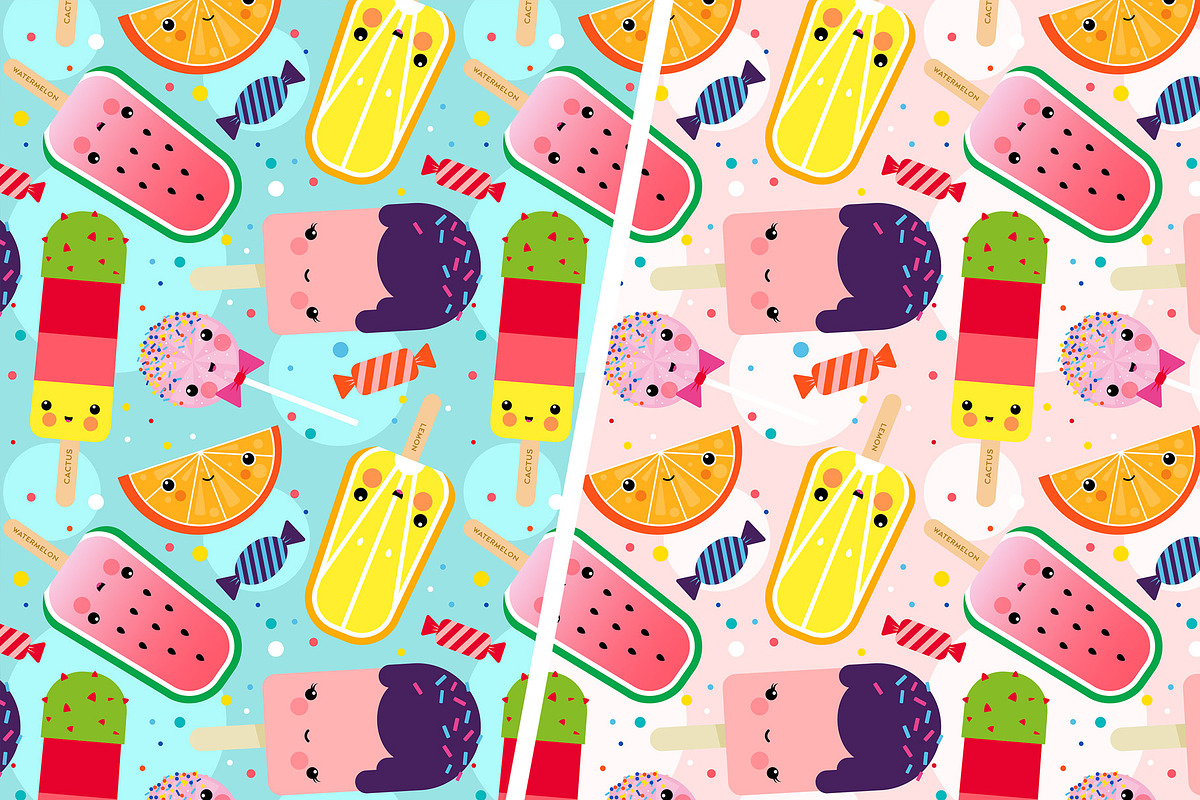 Patterns Kawaii Ice Cream & Sweets, a Pattern Graphic by Pia Kolle (Photo 4 of 6)
