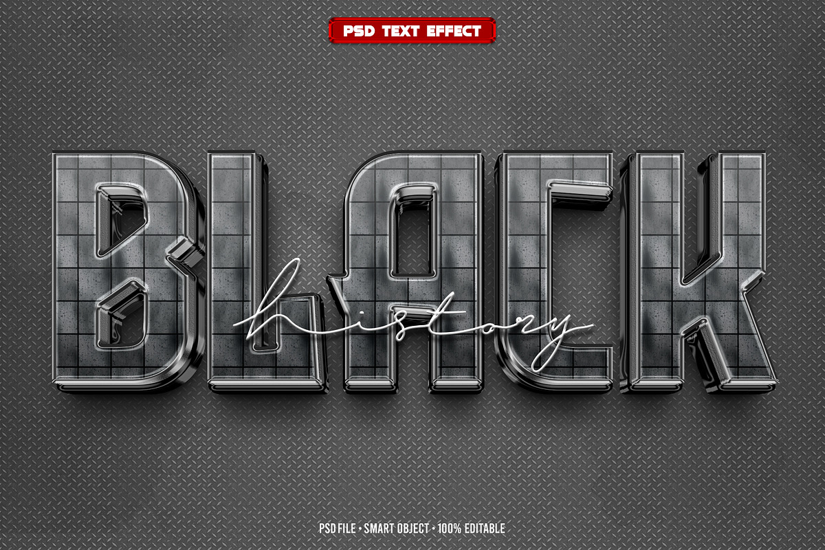 Black history 3D editable text effec, a Brushes & More by Hello Muh