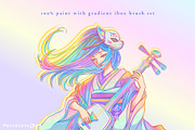 Procreate Gradient Rainbow Brush Set, a Brush Add-On by ProcreateiBox (Thumbnail 2 of 7)