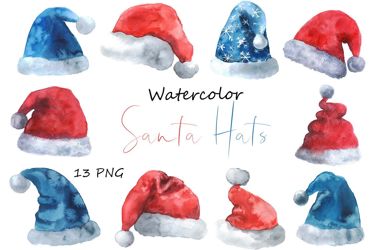 Christmas Santa hats clipart, an Object Graphic by KomtsyanTatyanaArt (Photo 1 of 3)