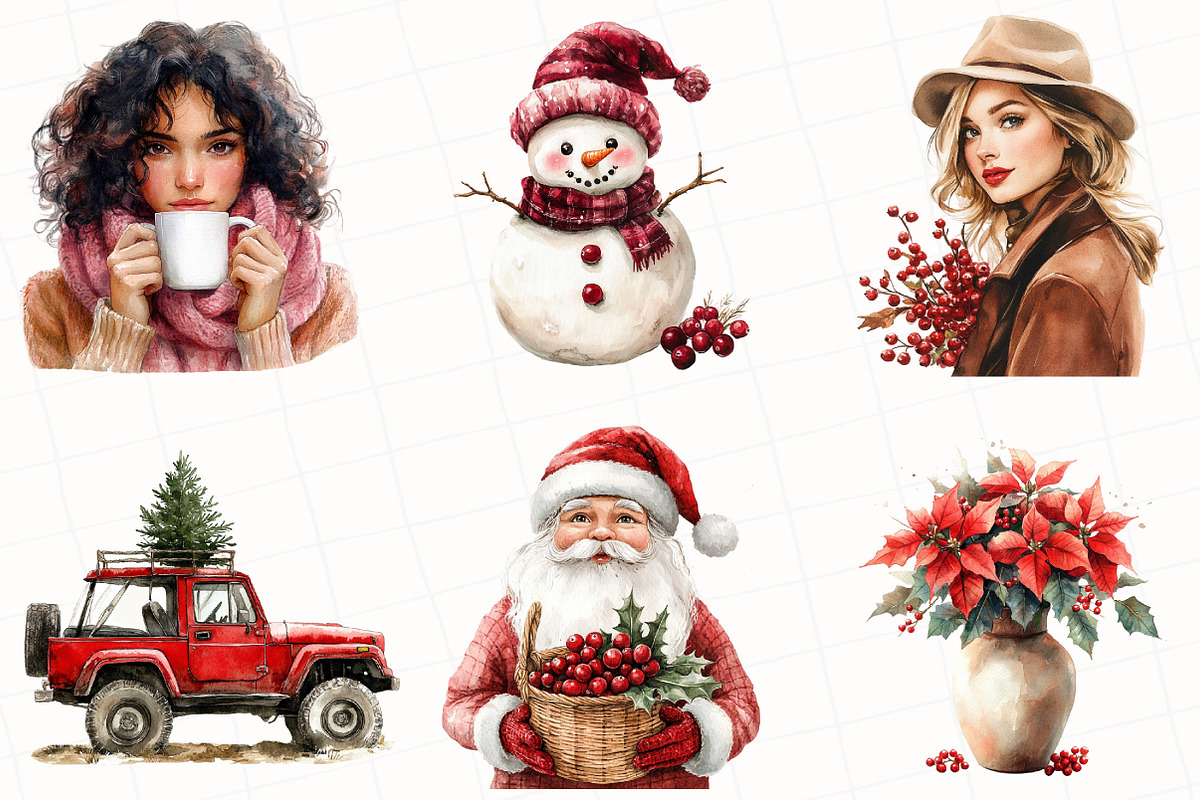 Cozy Berry Christmas Clipart, an Illustration by OK Design (Photo 3 of 5)