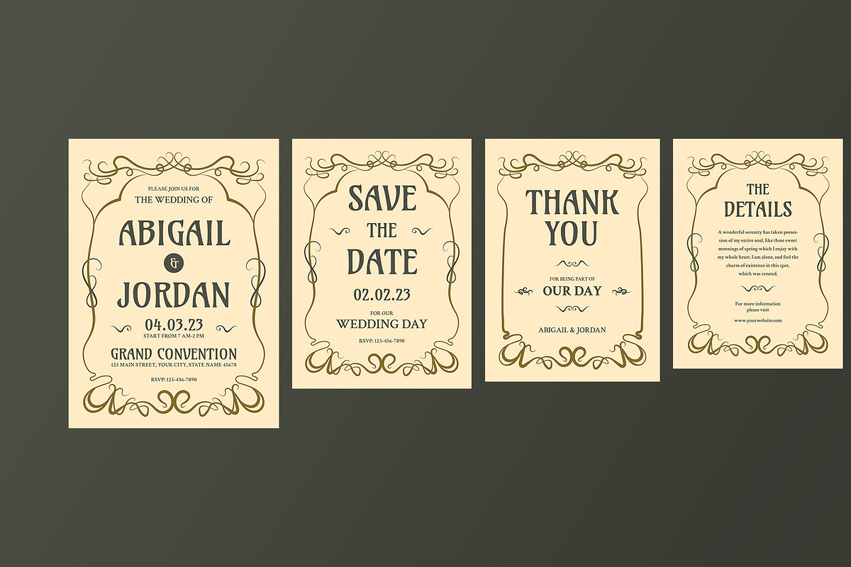 Art Nouveau Wedding Suite, an Invitation Template by Neermana (Photo 4 of 4)