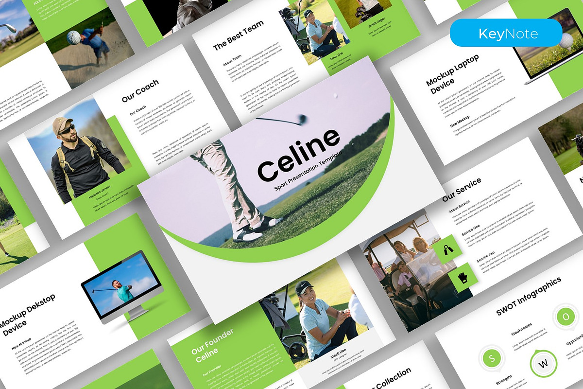 Celine– Sport Keynote Template, a Presentation Template by kreatifreya (Photo 1 of 5)