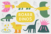 Dino Dinosaurs clip art, an Object Graphic by Veresk (Thumbnail 1 of 12)