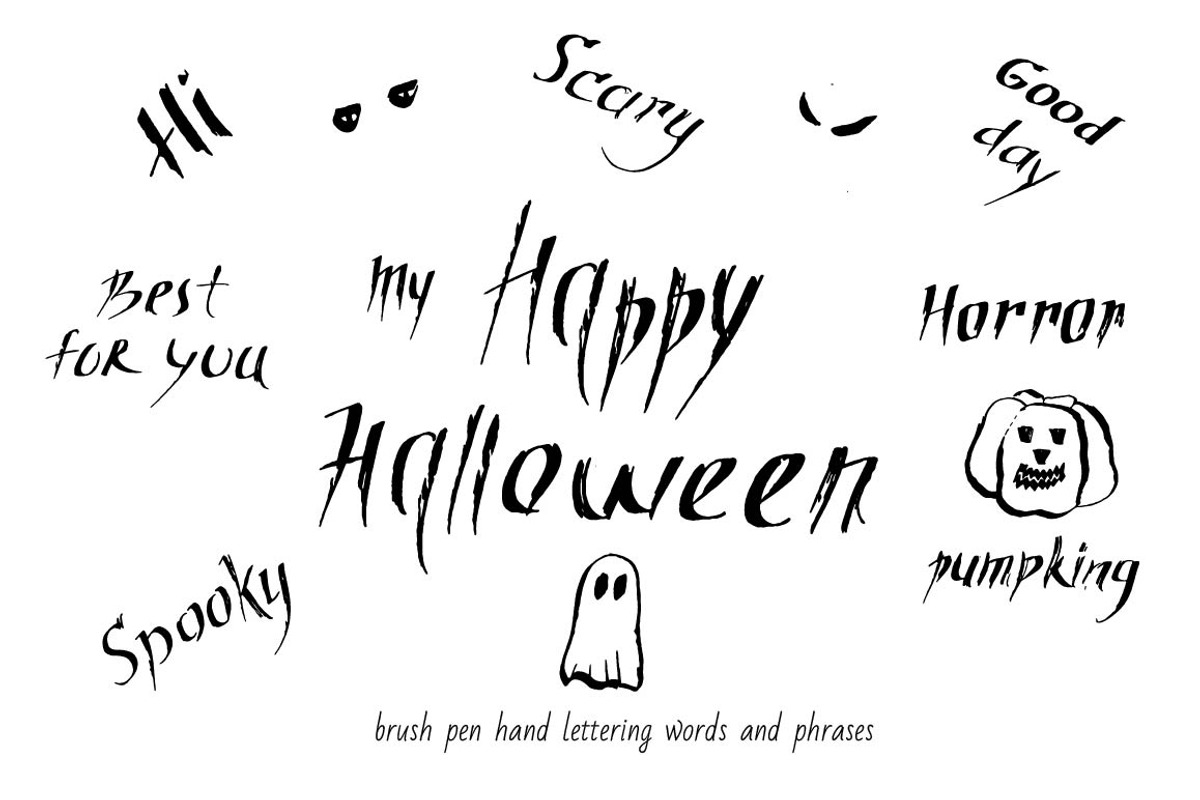 Funny uppercase font. And doodles. preview 4