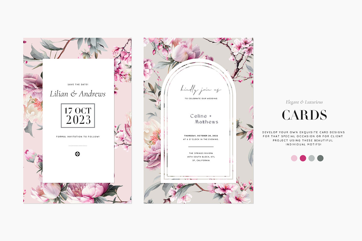 Hanami, Peonies and Sakura Patterns, a Wallpaper Graphic by Pink Linen (Photo 6 of 10)