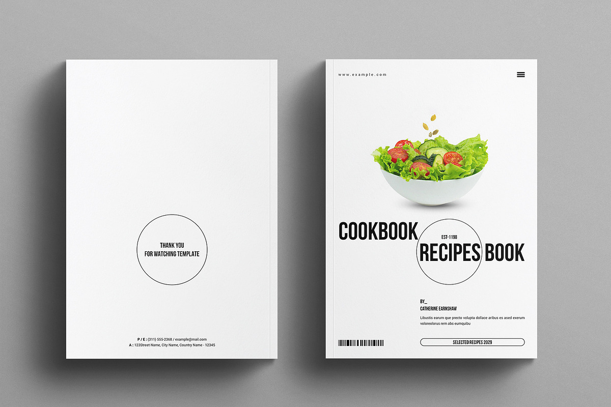 Minimal Cookbook Recipes Book, a Brochure Template by E-Type (Photo 7 of 7)