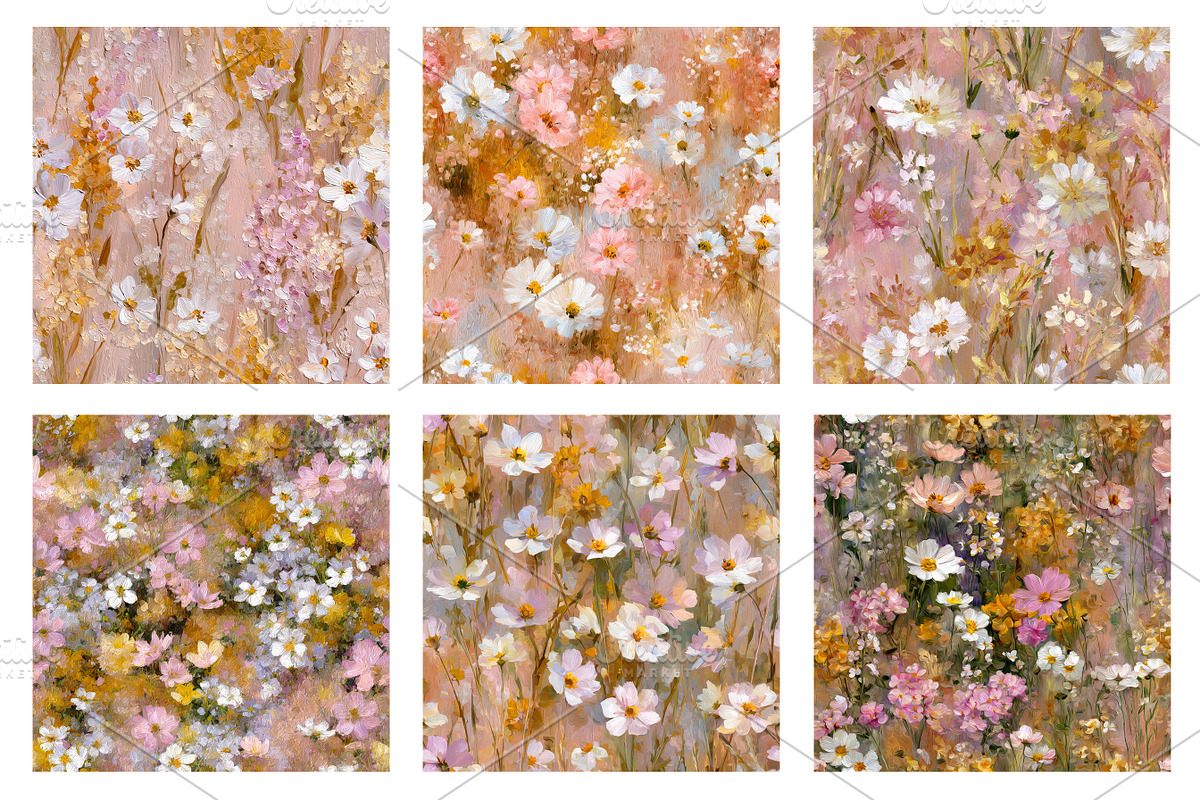 Impressionist Floral 24 Patterns Set, a Pattern Graphic by LoveDesignShop (Photo 2 of 11)