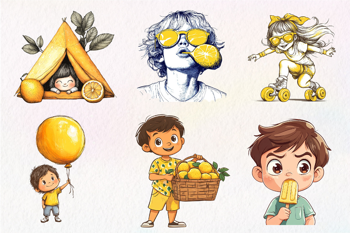 Lemon Kid Clipart, an Illustration by CreationArt (Photo 3 of 9)