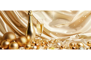 Champagne bottle and golden, a Food & Drink Photo by piter.goskov