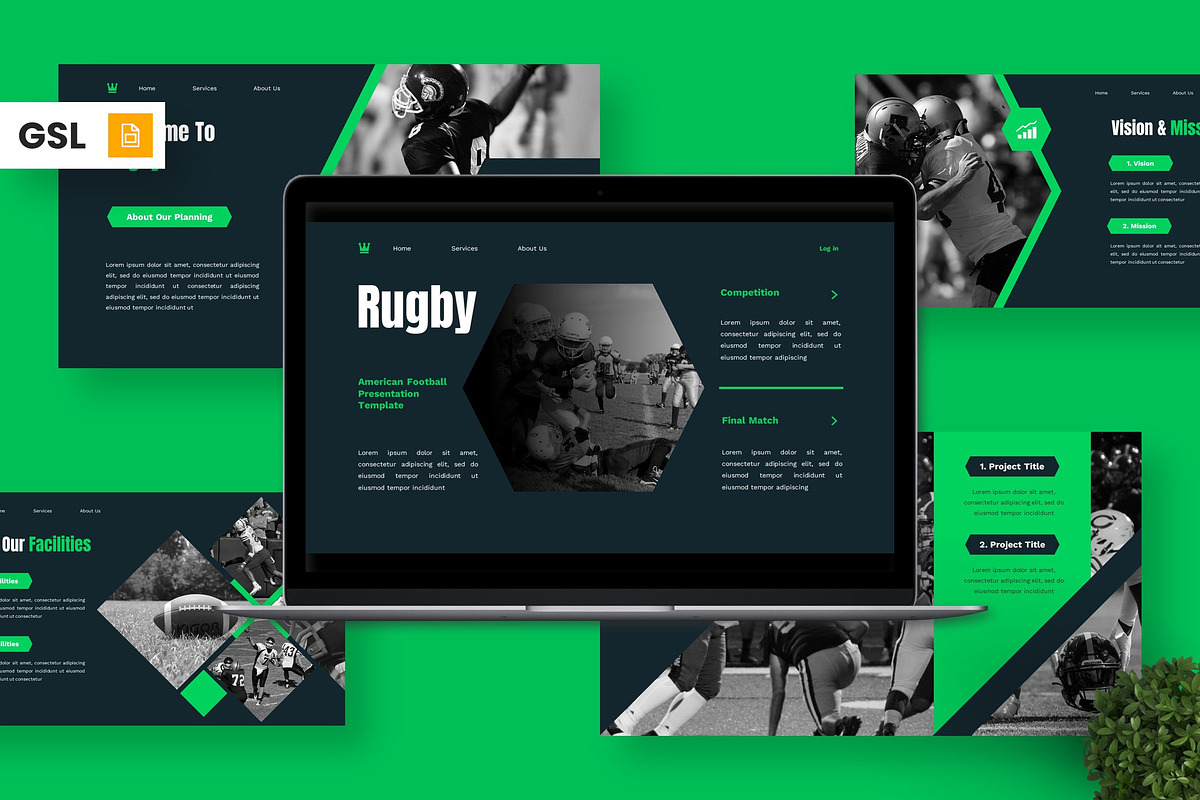 Rugby - American Football GSL, a Presentation Template by Deepslide Studio (Photo 1 of 6)