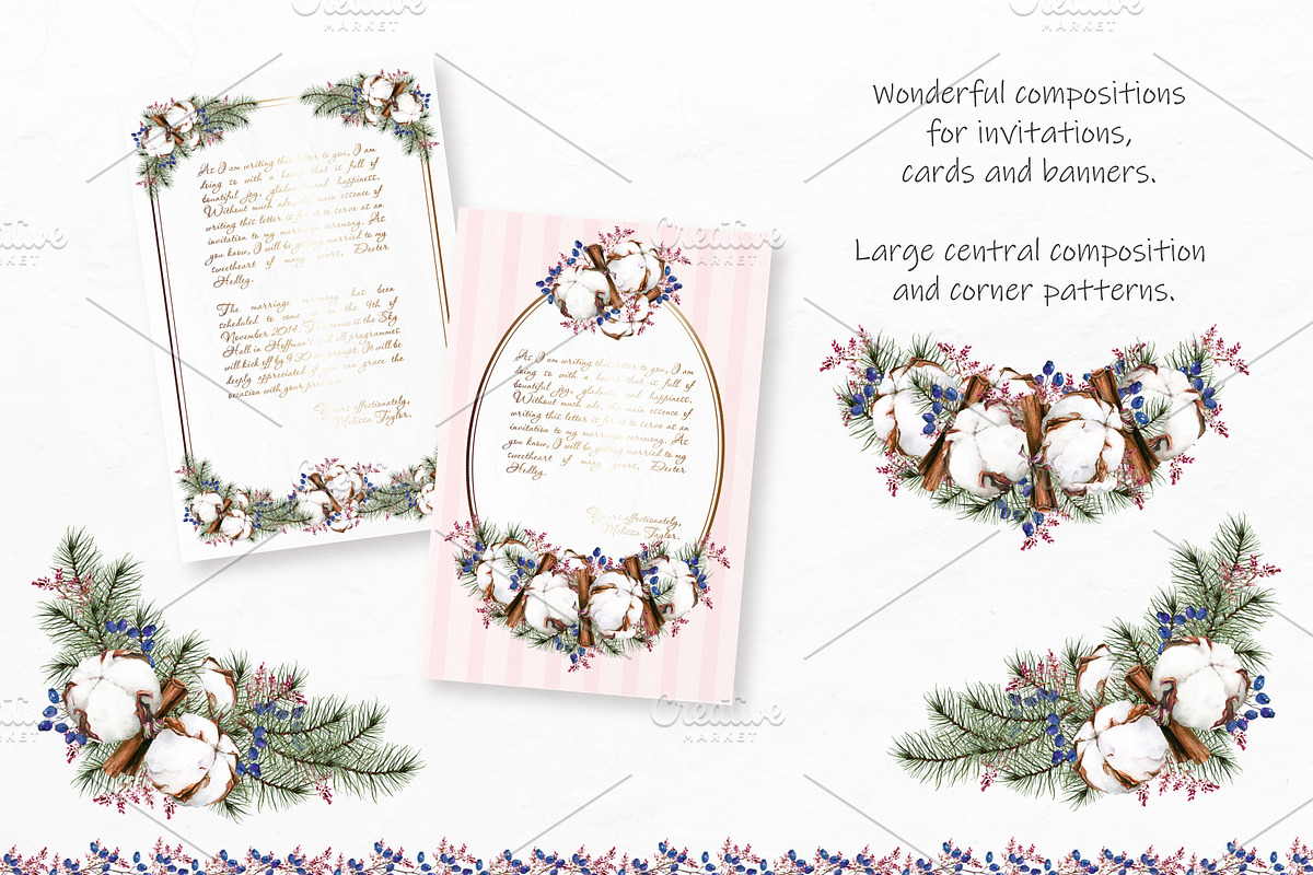 Watercolor Winter Wreaths | Clipart, an Illustration by Fresh-shop (Photo 4 of 9)