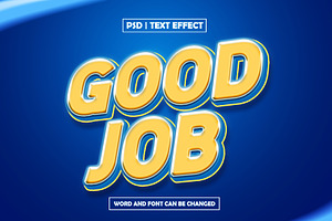 Good job 3d text effect, a Layer Style Add-On by AP Market