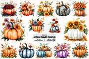 Watercolor Autumn Flower Pumpkin PNG, an Illustration by Pixels.Craft (Thumbnail 1 of 7)