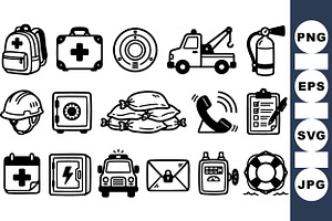 Emergency Safety Icon Set, an Illustration by designvectx