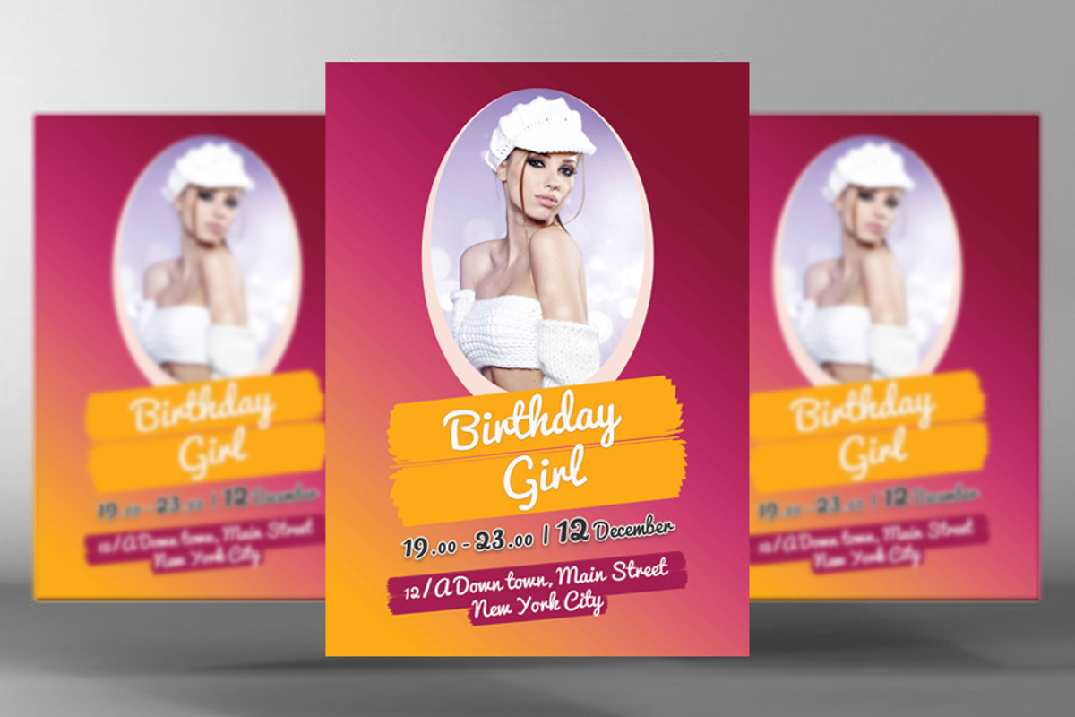 Birthday Girl Flyer, a Flyer Template by PenciGraphics (Photo 1 of 2)