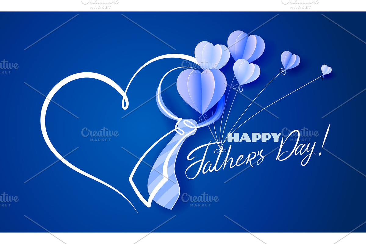 Bow Tie in heart Happy Fathers Day, a Person Illustration by Valenty