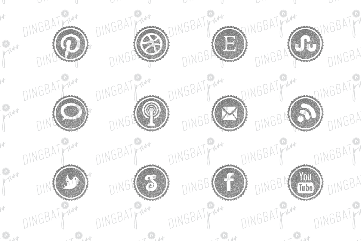 SILVER Glitter Social Media Icons, an Icon by AM