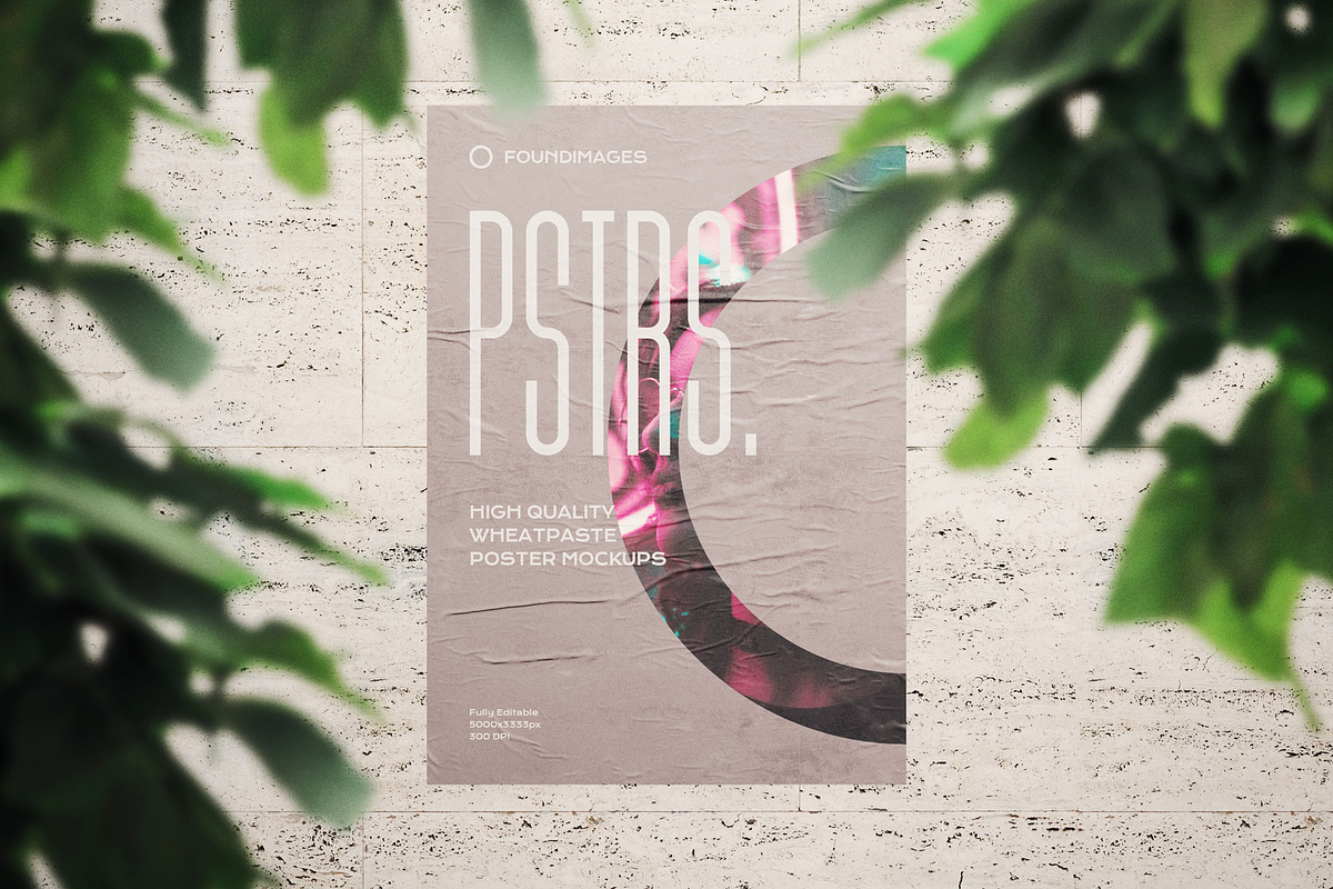 50 poster mockup bundle glued paper, an Advertising Mockup by FoundImages (Photo 37 of 55)