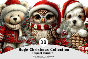 Huge Christmas Clipart Collection, a Seasonal Illustration by CreationArt