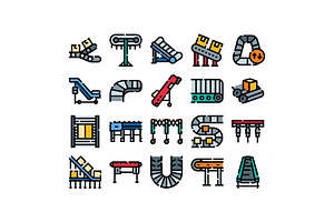 Conveyor belt systems moving, an Object Graphic by pikepicture