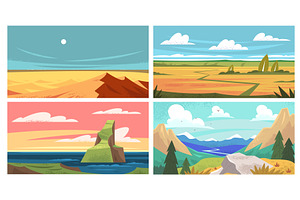 Travel nature landscapes. Touristic, an Illustration by Stock-Smart-Start