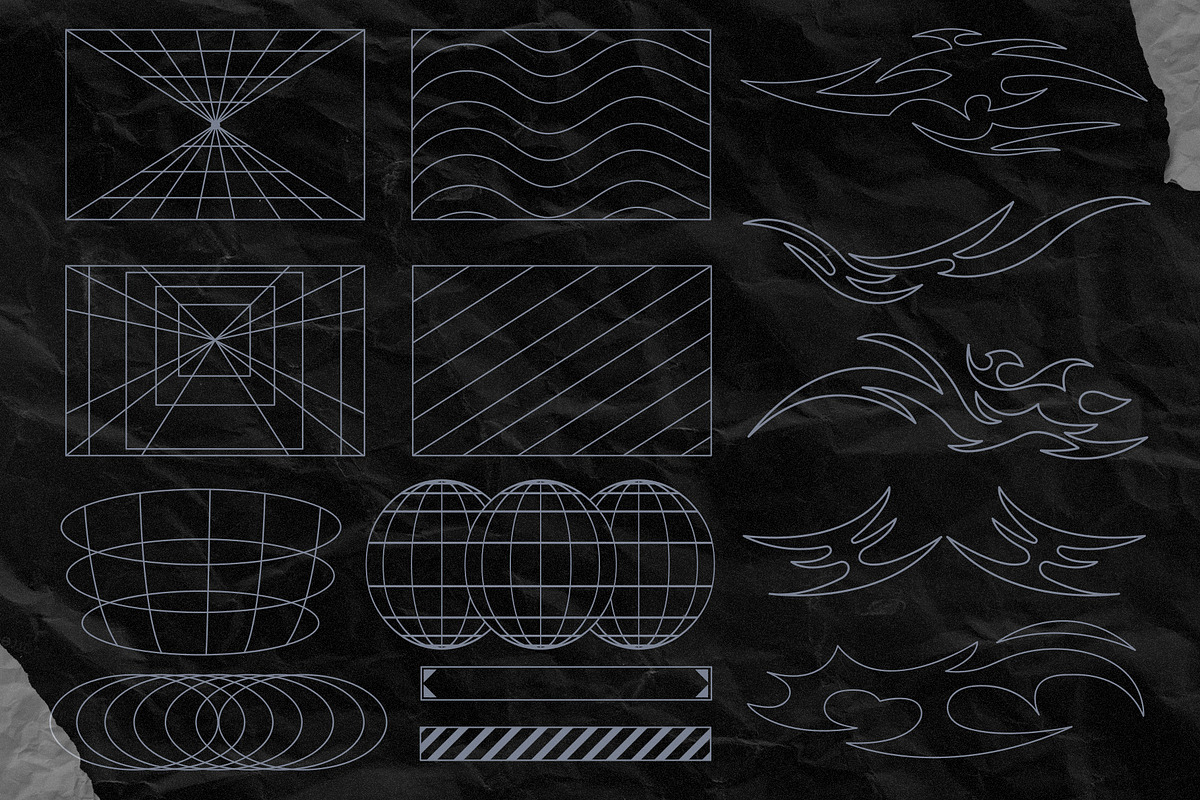 100+ Retro Futuristic Elements, an Illustration by Moonberry_Studio (Photo 7 of 11)