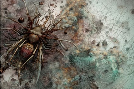 Fractal punk spider invasion digital, an Illustration by Ylivdesign