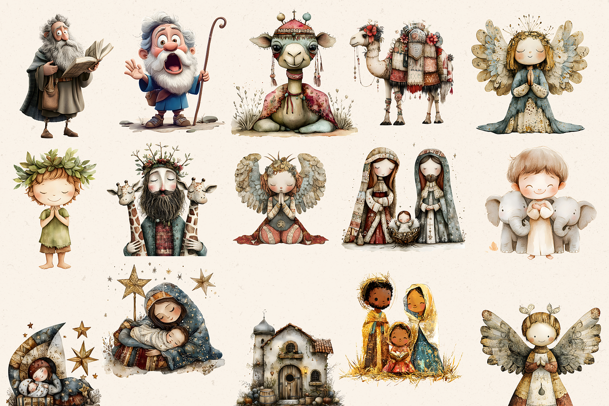CUTE BIBLICAL PEOPLE CLIPART PACK, a Person Illustration by Daring Digies (Photo 4 of 10)