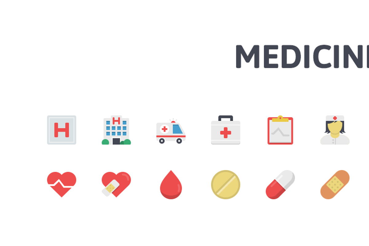 Medicine Flat Icons preview 2