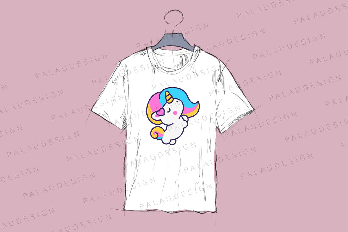 Cute Kawaii Unicorn Characters, an Animal Illustration by Palau (Photo 2 of 12)