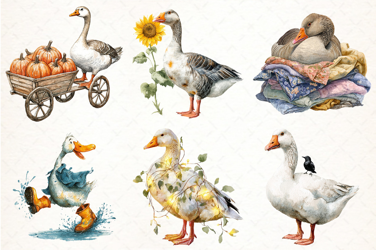 Silly Goose Fall Autumn Bundle, an Illustration by Pixels.Craft (Photo 2 of 7)
