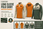 Long Sleeve Polo Shirt Mockup Bundle, a Shirt Mockup by Mockup Power (Thumbnail 2 of 4)