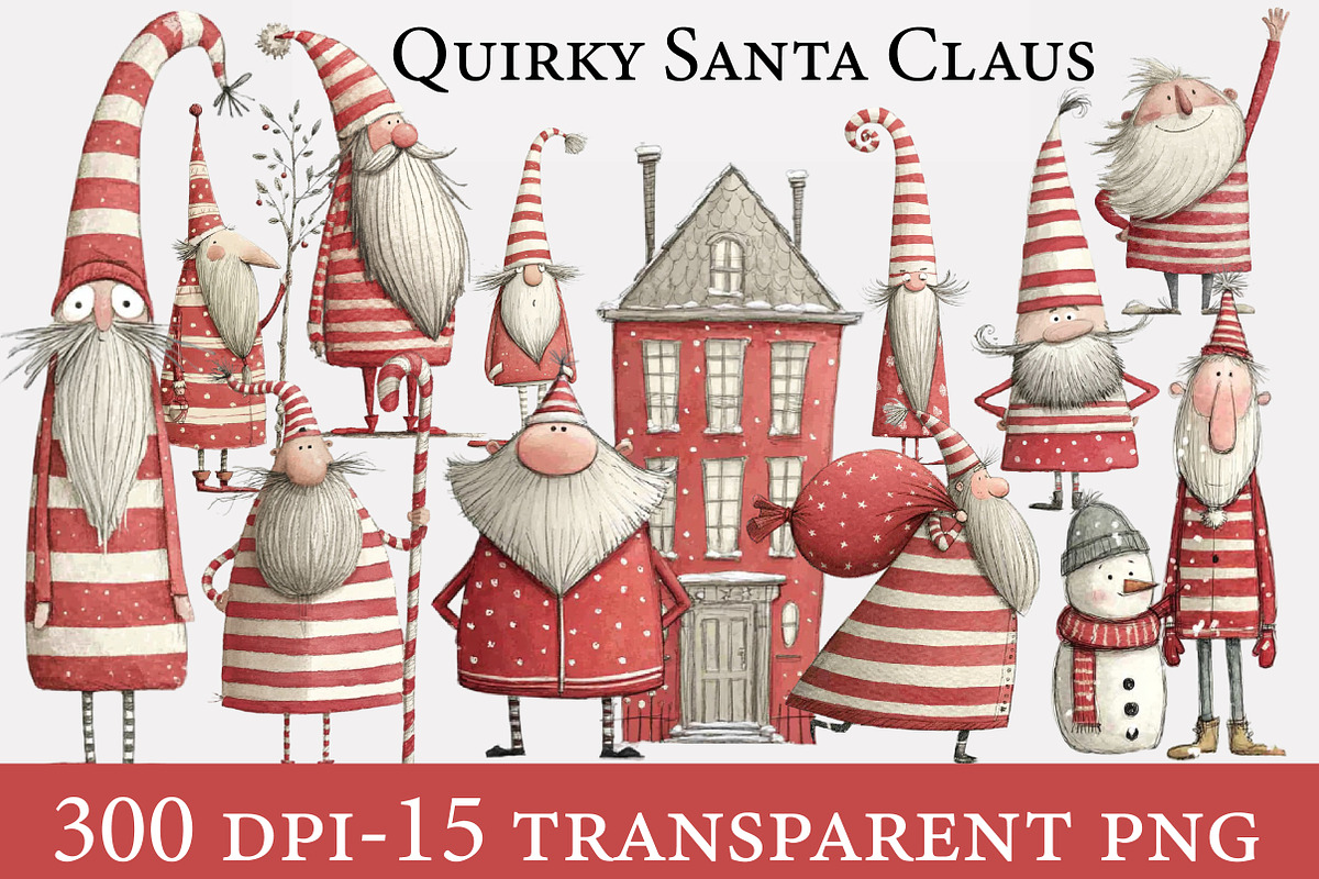 Quirky Santa Claus Clipart, an Illustration by Designworld (Photo 1 of 5)