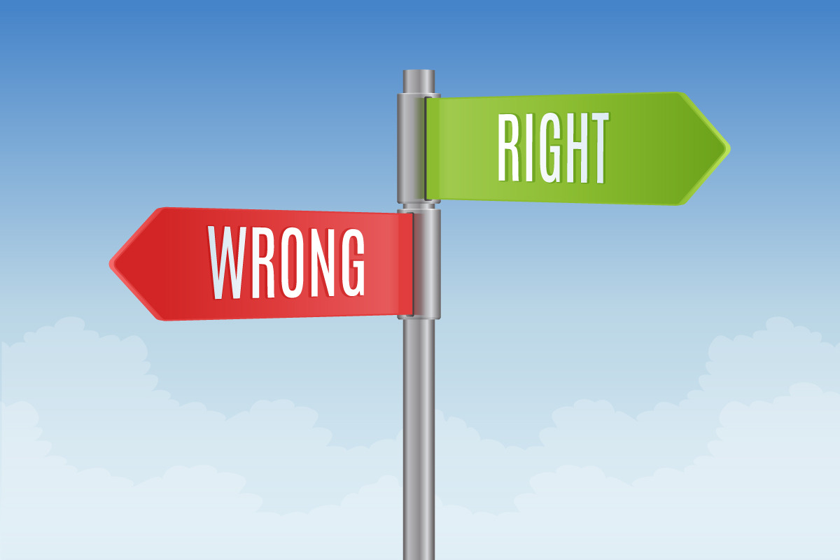 Right Wrong Signpost, an Illustration by Vector Kitchen by Zoljo ...