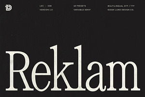 REKLAM Variable Serif, a Font by Lund Design Co.