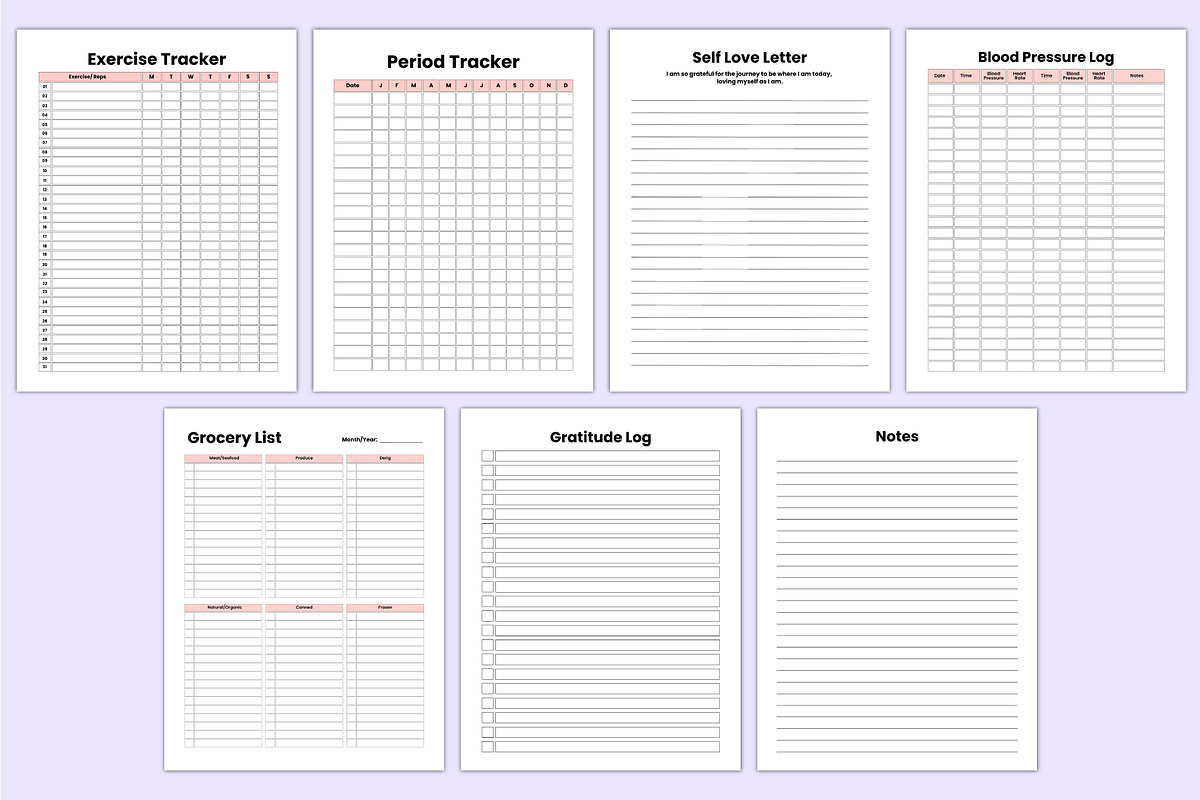 2024-25 Self Love Workbook Canva Kdp, a Stationery Template by Mustafiz (Photo 7 of 7)