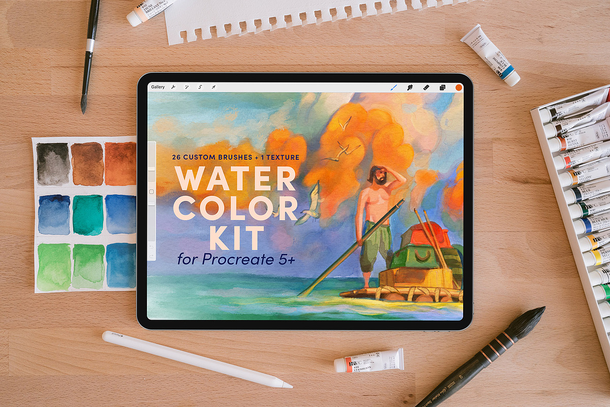 Watercolor Kit – Procreate Brushes, a Brush Add-On by Sadie Lew (Photo 1 of 14)