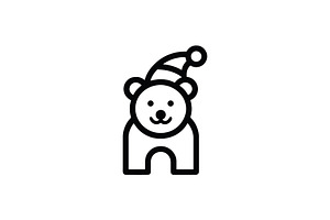 Minimalist Bear Christmas Logo, a Branding & Logo Template by Vectorium Studio