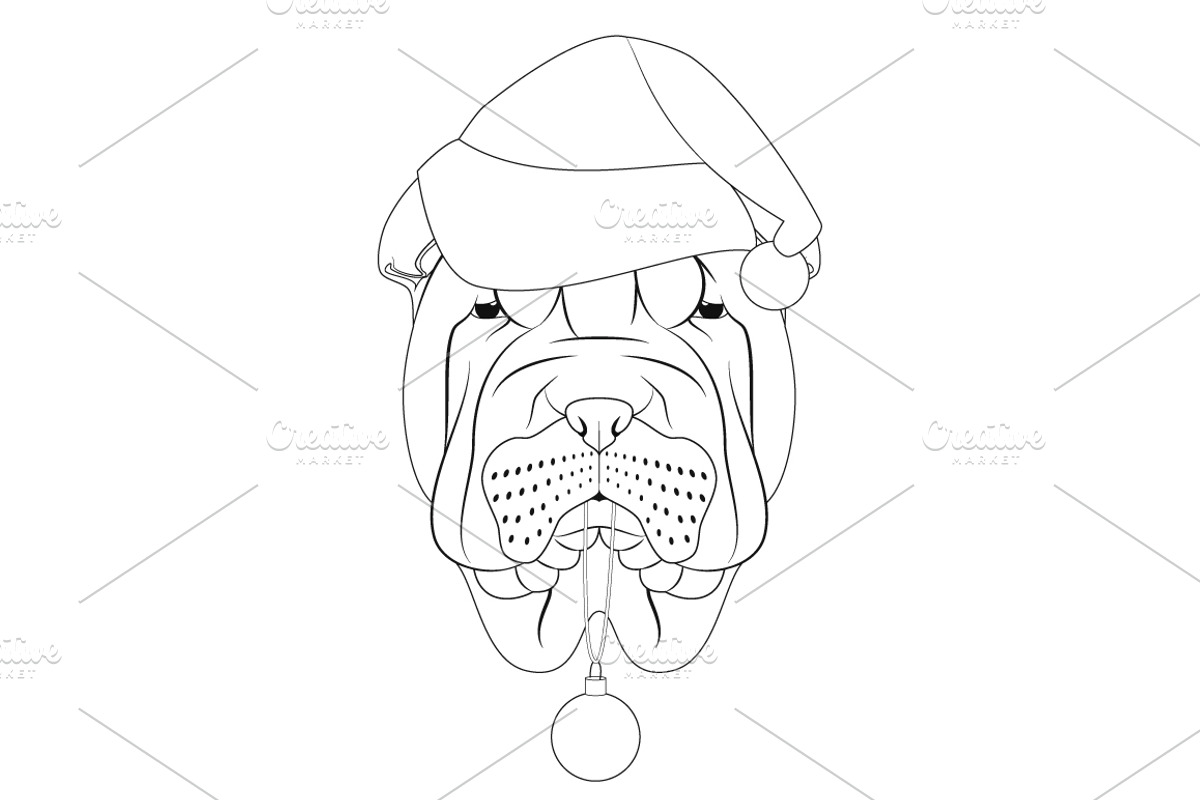 Christmas 60 Dog Breeds for Coloring, an Animal Illustration by asantosg (Photo 8 of 9)