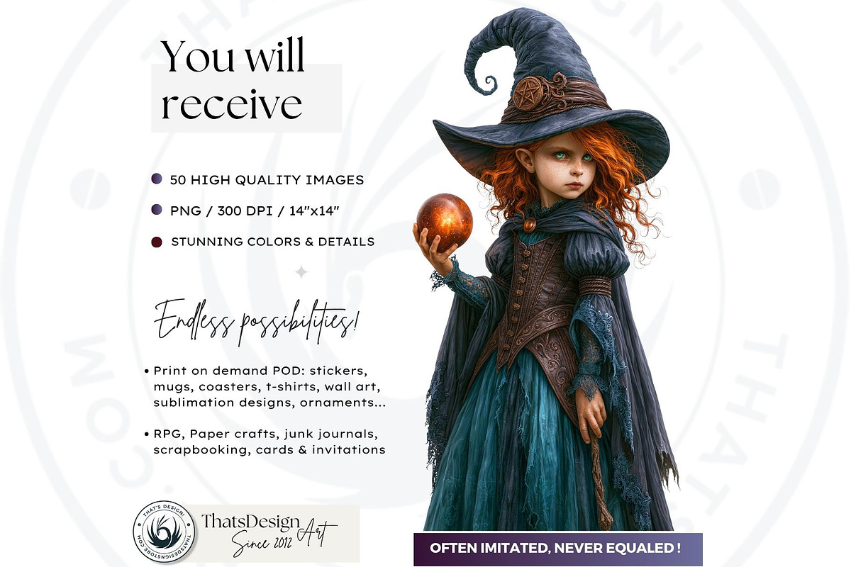 Dark Fantasy Halloween witches, a Seasonal Illustration by ThatsDesignArt (Photo 2 of 17)