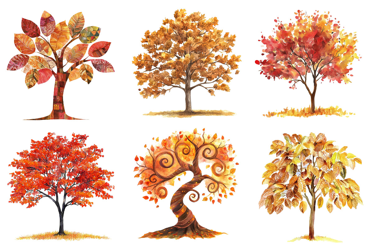 Autumn Trees Clipart, an Illustration by CreationArt (Photo 2 of 5)