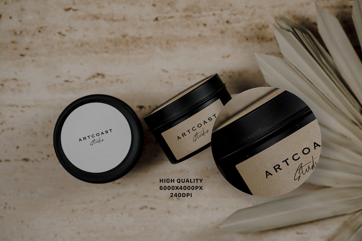 20 Boho Candle Jar Mockups, a Packaging Mockup by Artcoast Std. (Photo 2 of 11)