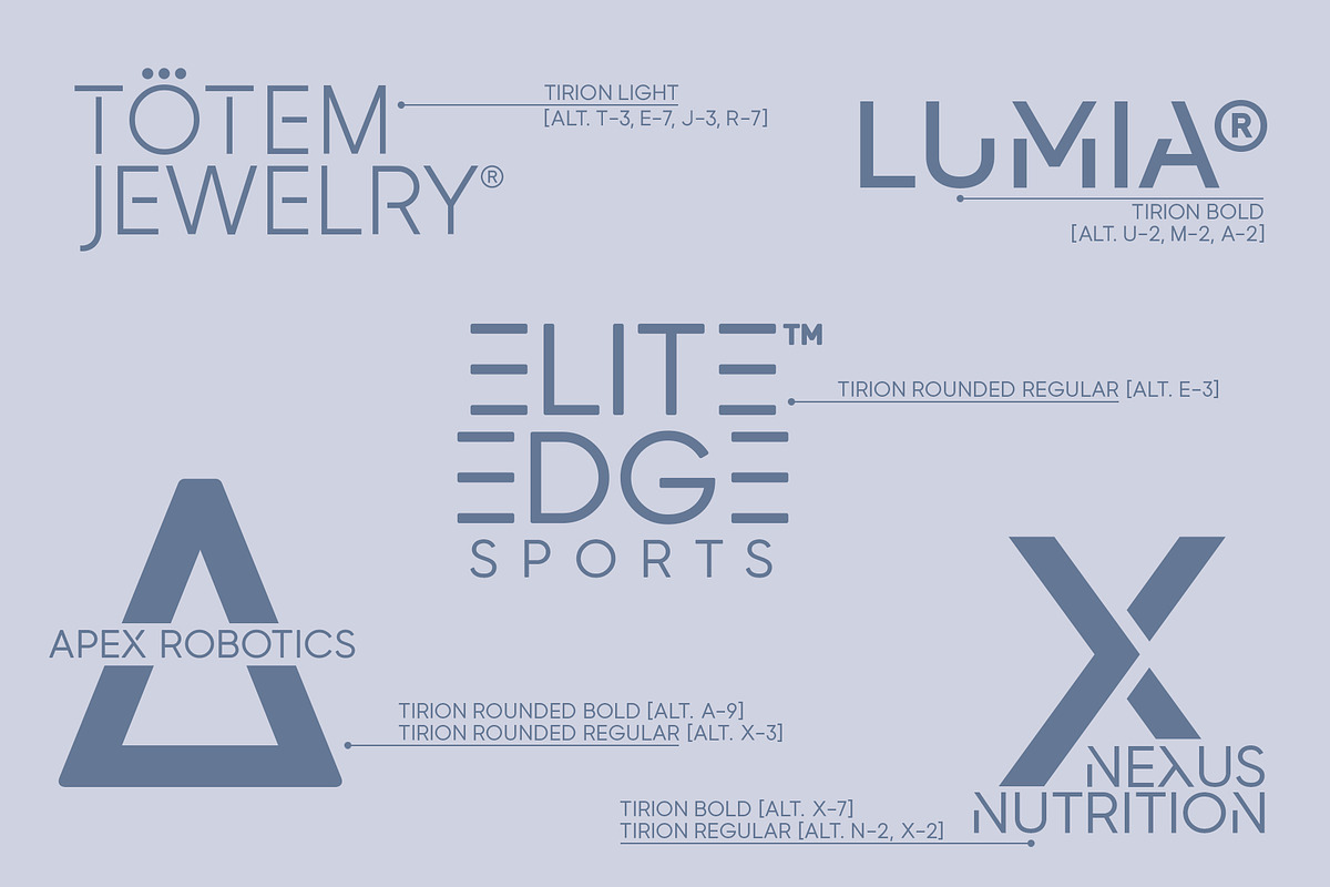 Tirion - The Ultimate Logo Toolkit, a Sans Serif Font by TirionType (Photo 7 of 15)