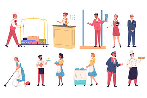 Hotel staff. Hospitality service, a Person Illustration by Stock-Smart-Start