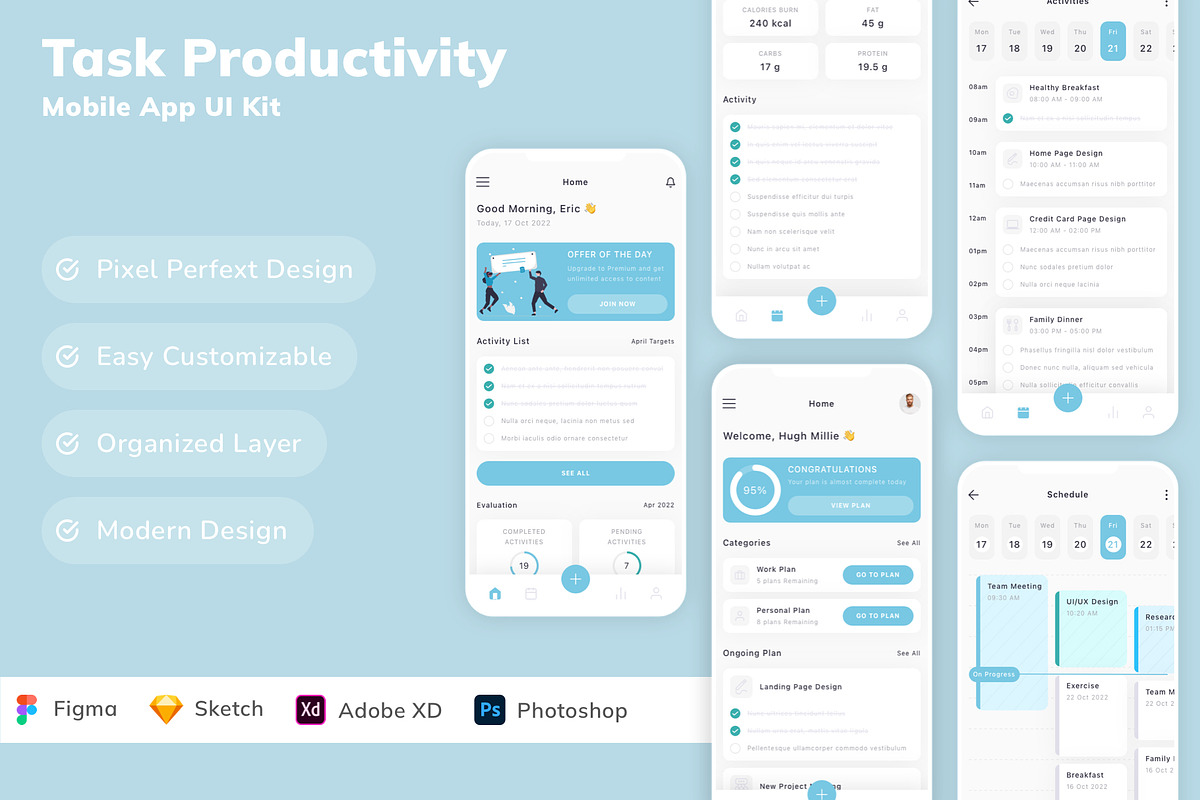 Task Productivity Mobile App UI Kit, an UI Kit Template by Betush