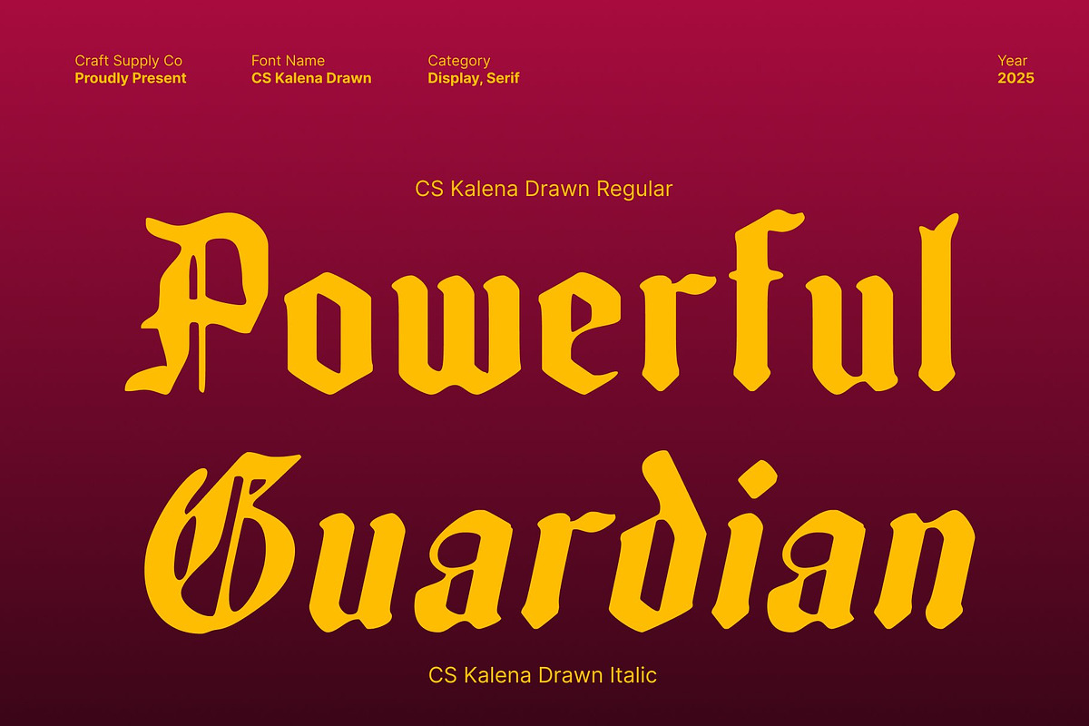 CS Kalena Drawn, a Blackletter Font by Craft Supply Co. (Photo 3 of 8)