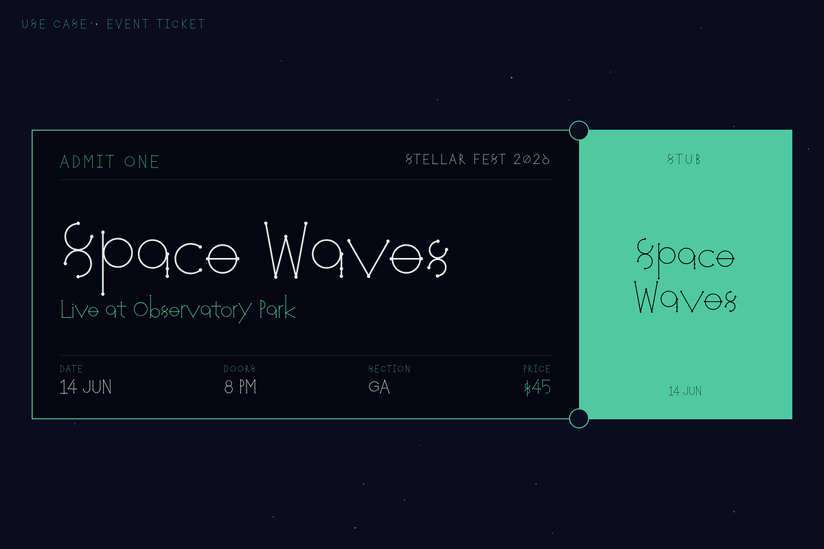 Orbit — Constellation Display Font, a Handwritten Font by Lettra Studio (Photo 5 of 18)